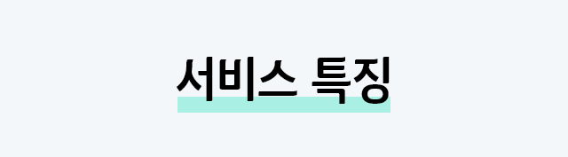 서비스 특징