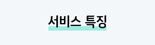 서비스 특징