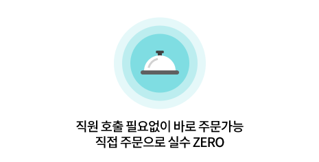 직원 호출 필요없이 바로 주문가능 직접 주문으로 실수 ZERO